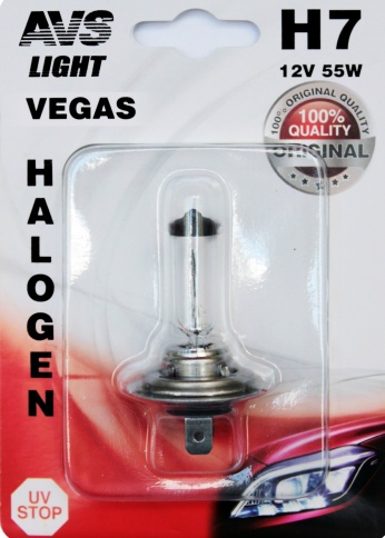 Галогенная лампа AVS Vegas в блистере H7.12V.55W.1шт. фото 1