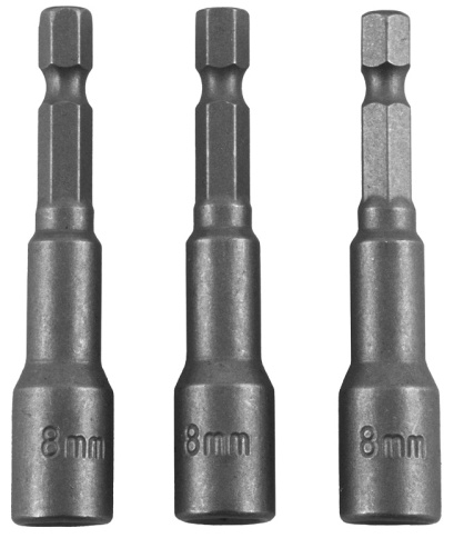 Набор насадок торцевых 8 мм с магнитной вставкой HDR 1/4 DR, 3 пр., Thorvik SH11SM118S3 (54373) фото 1