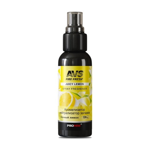 Ароматизатор-нейтрализатор запахов AVS AFS-048 Stop Smell (аром.Juicy Lemon/ Сочн.лимон)(спрей100мл. фото 2
