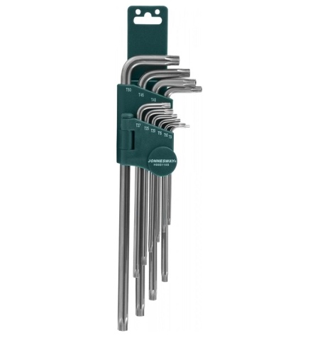 Набор ключей Torx с центрированным штифтом Extra Long Т9-Т50 (10 шт) Jonnesway H08S110S фото 1