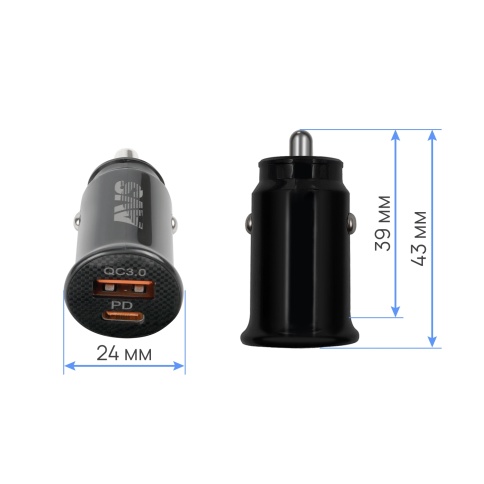Автомобильное ЗУ AVS UC-614, 1 QC USB/1 PD Type-C, 3.0 А, 20 Вт (A40840S) фото 4