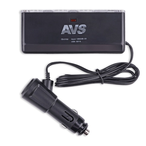 Разветвитель прикуривателя AVS 12/24 (на 3 выхода+USB) CS313U фото 3