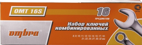 Набор ключей комбинированных в сумке, 8-32 мм, 16 шт, Ombra OMT16S фото 3
