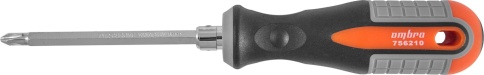 Отвертка двусторонняя Round Grip PH2,SL6x100 мм, Ombra 756210 (55775) фото 2
