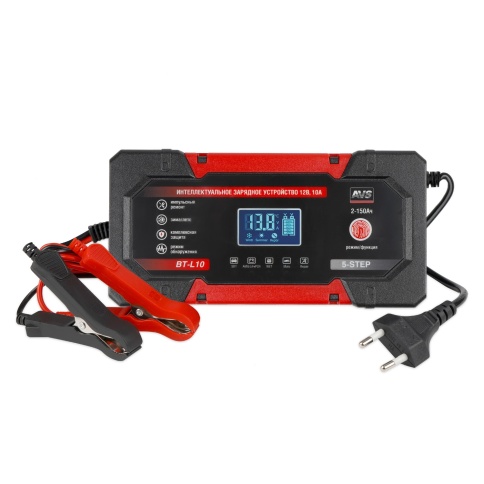 Интеллектуальное зарядное устройство для автомобильного аккумулятора AVS BT-L10 (10A) 12V фото 1