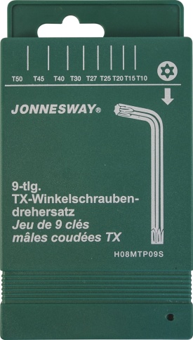 Набор ключей Torx с центрированным штифтом Т10-Т50 (9 шт) Jonnesway H08MTP09S фото 2