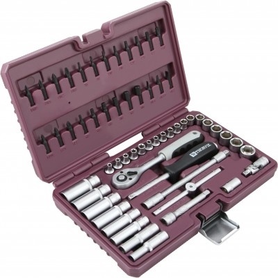 Набор инструмента 1/4"DR, 57 предметов, Thorvik TS057 (54003) в кейсе фото 4