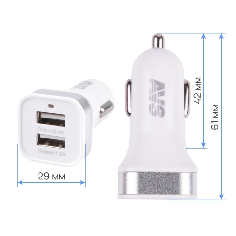 USB автомобильное зарядное устройство AVS 2 порта UC-323 (3,6А) фото 4