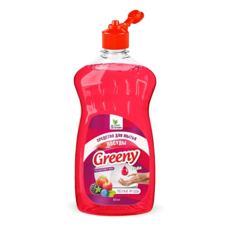 Средство для мытья посуды "Greeny" Light "Лесные ягоды" 500 мл. Clean&Green CG8155 фото 2