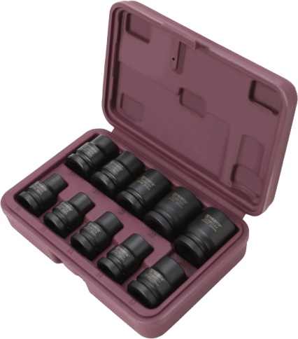 Набор головок торцевых ударных 1/2 DR, 10-24 мм, 10 предметов, Thorvik S23S1110S (54416) в кейсе фото 3