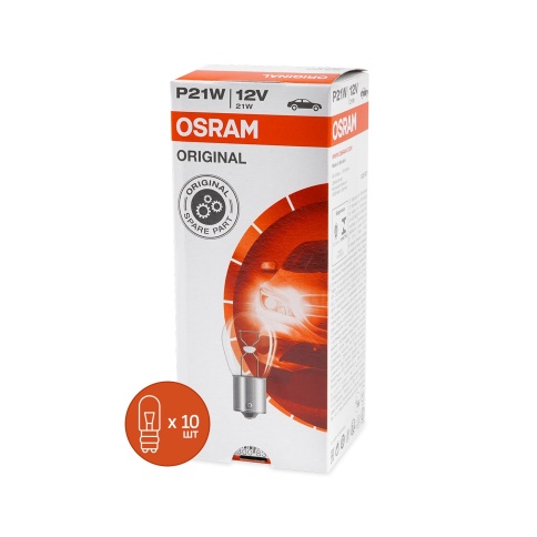 Лампа автомобильная P21W (21W BA15S) ORIGINAL LINE 12V OSRAM фото 1