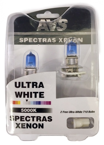 Газонаполненные лампы AVS SPECTRAS Xenon 5000K H3 12V 75W, комплект 2+2 (T-10) шт. фото 1