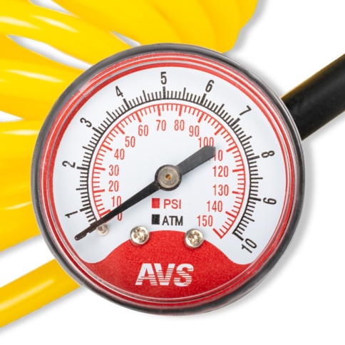 Универсальный шланг-удлинитель с манометром для автомобильных компрессоров HS-01 фото 4