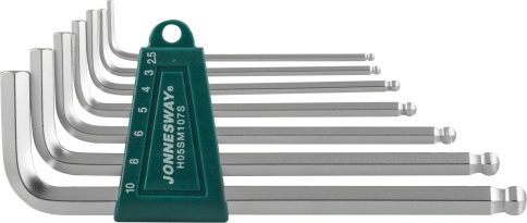 Набор шестигранников Long с шаром 2,5-10 мм, 7 шт, Jonnesway H05SM107S фото 1