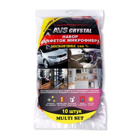 15 Набор салфеток экономичный многофункциональный AVS MF-6120 (микроф.- 10шт, 30х30см) фото 15