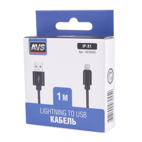 Кабель AVS IP-X1 USB/Lightning, 12 Вт, 1 м (A07045S) фото 2
