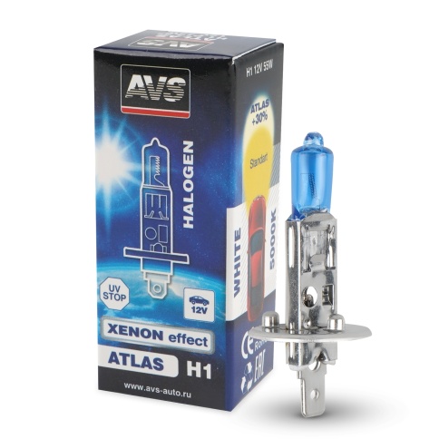 Галогенная лампа AVS ATLAS BOX/5000К/ H1.12V.55.коробка 1шт. фото 3