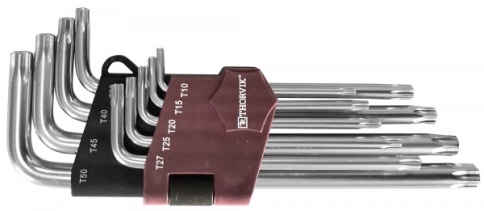 Набор ключей торцевых T-TORX® с центрированным штифтом, Т10H-T50H, 9 пр., Thorvik TTK9S (53150) фото 1