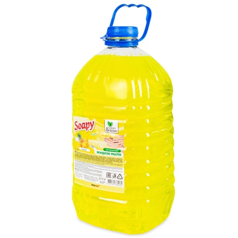 Жидкое мыло "Soapy" Light "Ананас" 5 л. Clean&Green CG8228 фото 3