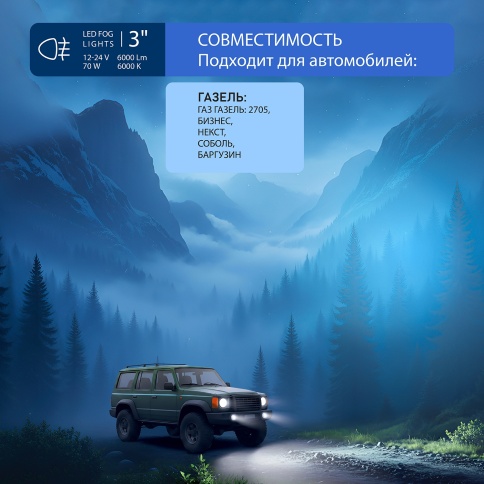 Фары противотуманные LED AVS PF-303L фото 4