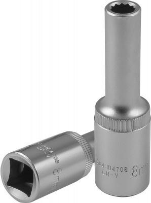 Головка торцевая глубокая 12-гранная, 1/2 DR, 8 мм, Jonnesway S04HD4708 фото 1