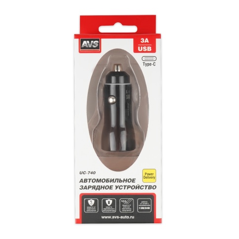 USB автомобильное зарядное устройство AVS 2 порта UC-740 (PD Type C 40W) фото 7