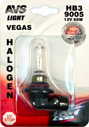 Галогенная лампа AVS Vegas в блистере HB3/9005.12V.65W.1шт. фото 1