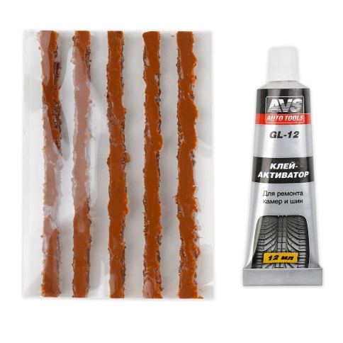 Набор для ремонта шин AVS RK-605 (клей, 5 жгутов)  фото 1