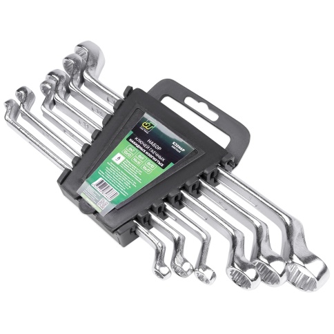 Набор ключей гаечных накидных изогнутых на держателе (6-17 мм) (6 предметов) JT KJ2N6P фото 2