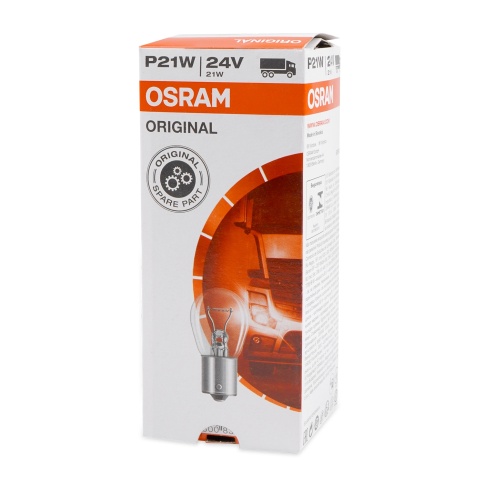 Лампа автомобильная P21W (21W BA15S) ORIGINAL LINE 24V OSRAM фото 1