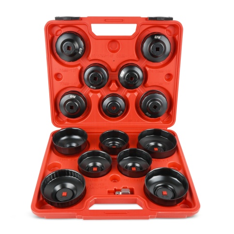 Набор съемников масляного фильтра тип "чашка" (65-100 мм) 15 пр. в кейсе AVS FWCS-15 фото 1
