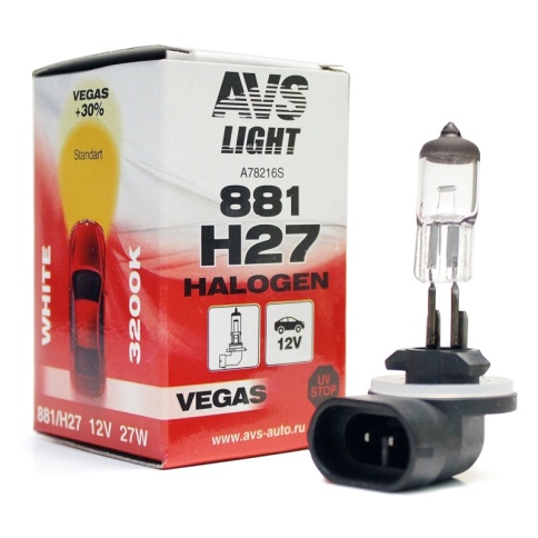 Галогенная лампа AVS Vegas H27/881 12V.27W.1шт. фото 1
