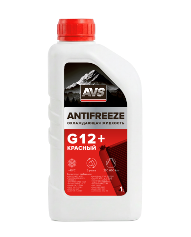 Охлаждающая жидкость Antifreeze G12+ OAT -40С, красный, 1 кг AVS AVK-521 фото 1