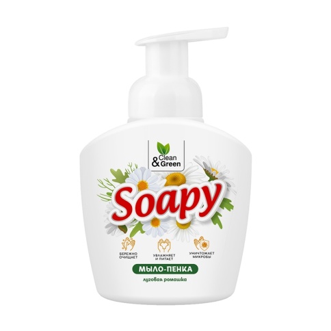 Жидкое мыло-пенка "Soapy" "Ромашка" пенный дозатор 400 мл. Clean&Green CG8235 фото 2