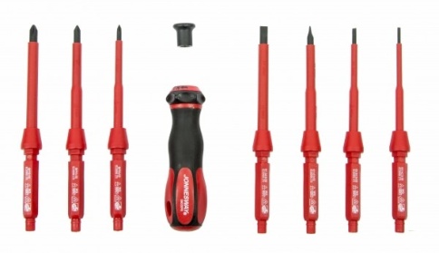 Отвертка диэлектрическая со сменными стрежнями, 9 предметов, Jonnesway DV15109S (46360) фото 3
