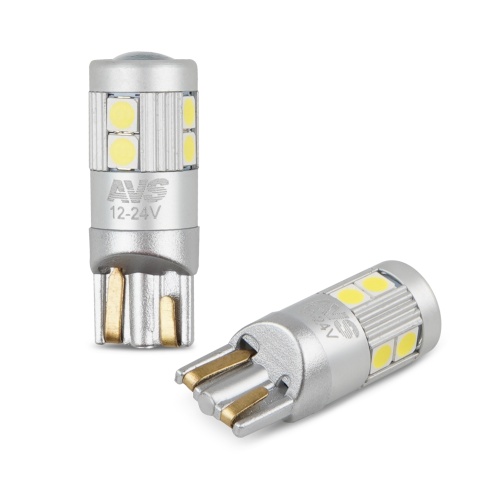 T126 T10/белый/ (W2.1x9.5d) CANBUS 9SMD 3030 12-24V W5W коробка 2 шт. фото 2