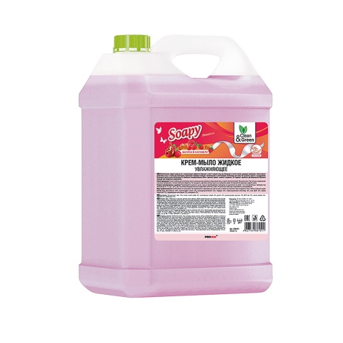 Жидкое крем-мыло INTENSE малина и карамель 5 л увлажняющее Clean&Green CG8151 фото 2