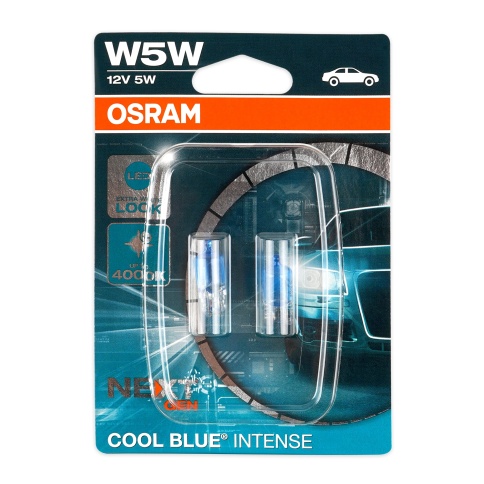 Лампа автомобильная W5W (W2.1*9.5d) COOL BLUE INTENSE (блистер, 2шт) 4000K 12V OSRAM фото 1