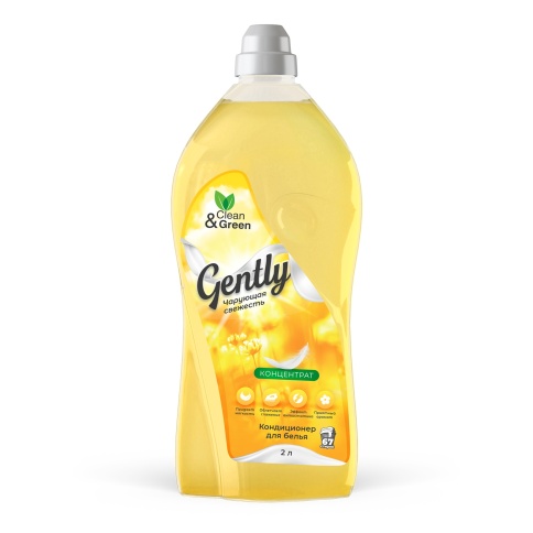 Кондиционер для белья Gently "Чарующая свежесть" (концентрат, желтый) 2 л. Clean&Green CG8279 фото 2