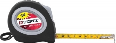 Рулетка с магнитным захватом и автостопом, в обрезиненном корпусе, 3 метра, Thorvik SMT316AM (52390) фото 2