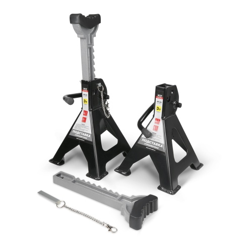 Подставка страховочная 3т, 280-410 мм, 2 шт с доп .фиксатором AVS AS-03 фото 1