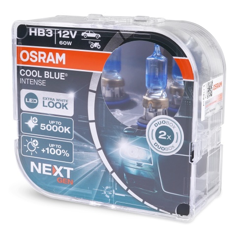 Автолампа галогенная HB3 (60W P20D +100%) COOL BLUE INTENSE (евробокс, 2шт) 5000K 12V OSRAM фото 1