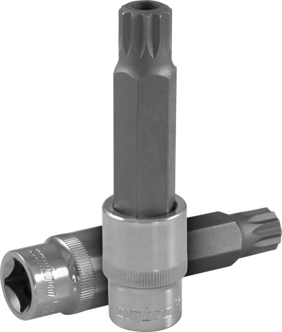 Насадка торцевая 1/2 DR с вставкой-битой TAMPERPROOF SPLINE, M16H, 100 мм, Ombra 121716T фото 1