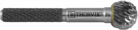 Борфреза твердосплавная сферическая, тип D, 8 мм, двойная насечка, Thorvik TRRBD08070657-2 (57014) фото 4