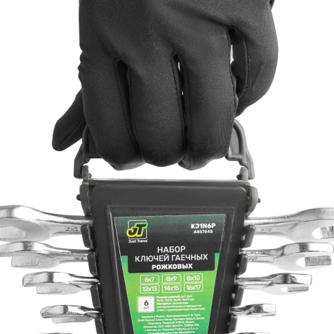 Набор ключей гаечных рожковых на держателе (6-17 мм) (6 предметов) JT KJ1N6P фото 7