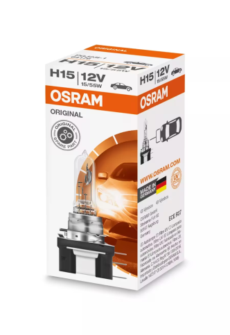 Автолампа галогенная H15 (15/55W PGJ23T-1) ORIGINAL LINE 12V OSRAM фото 1
