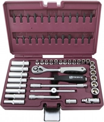 Набор инструмента 1/4"DR, 57 предметов, Thorvik TS057 (54003) в кейсе фото 1
