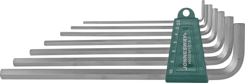 Набор шестигранников Extra Long 2,5-10 мм, 7 шт, Jonnesway H03SM107S фото 1