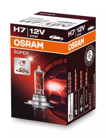 Автолампа галогенная H7 (55W PX26D +30%) SUPER 12V OSRAM фото 1
