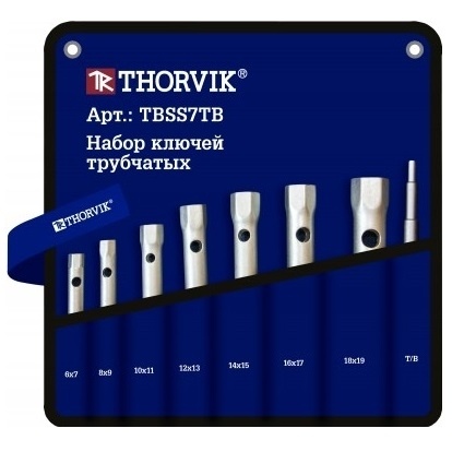 Набор ключей трубчатых в сумке, 6-19 мм, 7 предметов, Thorvik TBSS7TB (53737) фото 1